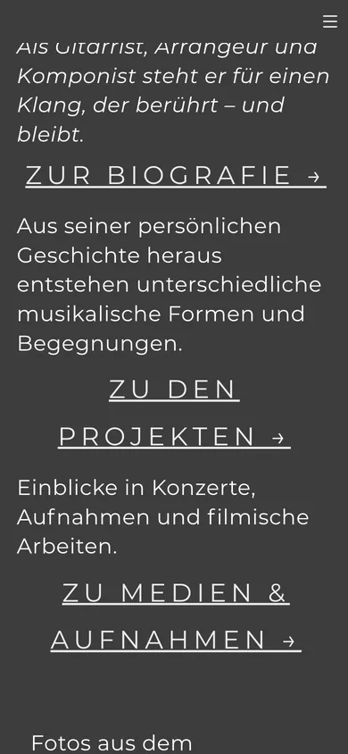 Die früheren Textlinks in die Unterseiten